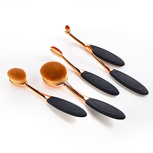 Yoseng Oval Foundation Brush 5 Pcs Toothbrush Makeup brushes Fast Flawless Application Liquid Cream Powder Foundation With Makeup Brush Case - style: Style C