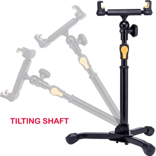 Hercules Stands DG307B-TS2 Tabletop Tablet & Smartphone Stand, 360 Degree Adjustment, One-Handed Height Adjustable, Weighted Base, Compatible with iPad & Samung Galaxy Tablet, Bundle w/ Cleaning Cloth - style: Tabletop