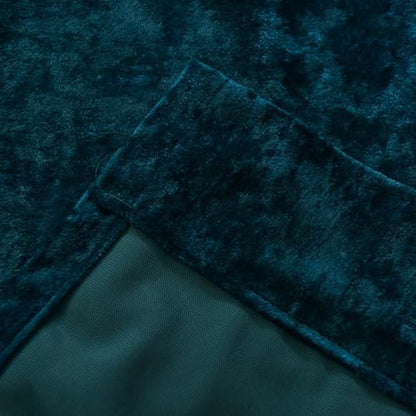 Dark Teal Velvet Curtains - Room Darkening Curtain 84 Inches Long for Bedroom & Living Room, Luxury Look, Rod Pocket Design, (2 Panels), 52W x 96L, Sapphire Blue - color: Peacock, size: 52"W x 96"L (Pack of 2)