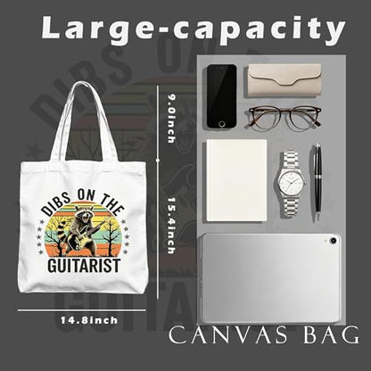 Aesthetic Music Floral Tote Bag for Women, Reusable Canvas Bag with Musical & Botanical Design, Daily Use Gift - color: White-music-013