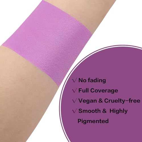 BADCOLOR Light Purple Face Paint Stick, Cream Lavender Periwinkle Eye Black, Sweatproof Waterproof for Sports Violet Lilac Halloween SFX Ursula Cosplay Costume Makeup - color: 1PCS Light Purple