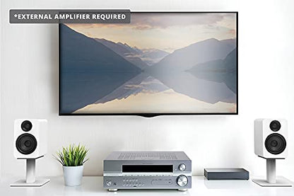 Kanto YU Passive 4" Passive Bookshelf Speakers with 1" Silk Dome Tweeter | External Amplifier Required | Pair | Matte White - color: White, size: 4" Woofer - 4 Ohm - 70 Watts Per Speaker