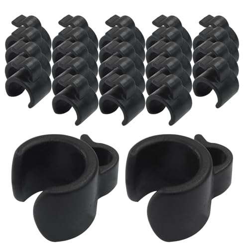 Microphone Stand Cable Clips, 20mm, 20pcs | Cable Clamp, Boom Pole Wire Clips, Securing Clip, For Musicians/Audio Professionals - size: 20mm