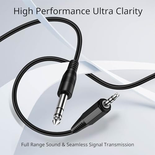 TNP 3.5mm to 6.35mm Bidirectional Stereo Audio Cable, Male to Male, 10 Feet | Quarter Inch to Headphone Jack Cord Connects Compatible Aux Devices, Amps, Speakers, Guitars, Keyboards, and Mixers - size: 10 Feet