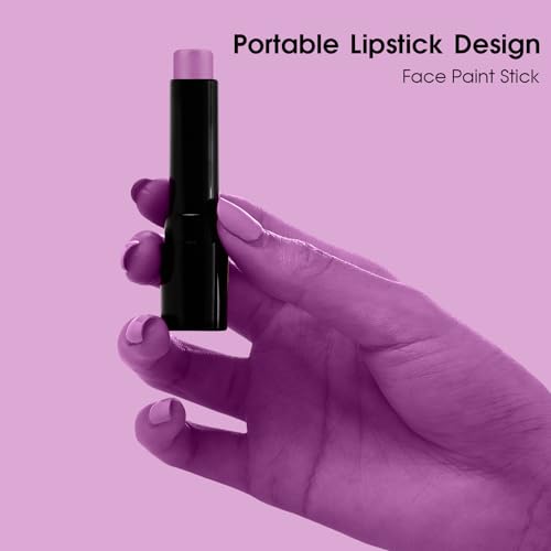 BADCOLOR Light Purple Face Paint Stick, Cream Lavender Periwinkle Eye Black, Sweatproof Waterproof for Sports Violet Lilac Halloween SFX Ursula Cosplay Costume Makeup - color: 1PCS Light Purple