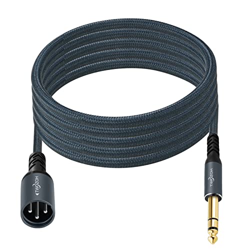 Twozoh Short XLR Male to 1/4 TRS Stereo Audio Cable 1FT, Braided Jack 6.35mm to XLR Male 3Pin Guitar Cable (Professional/HiFi) - color: 1/4 to XLR Male, size: 1FT
