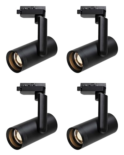 4Pcs LED 12W Dimmable Zoomable Track Lighting Heads H Type Fixtures - color: Black, size: 4 PCS Dimmable
