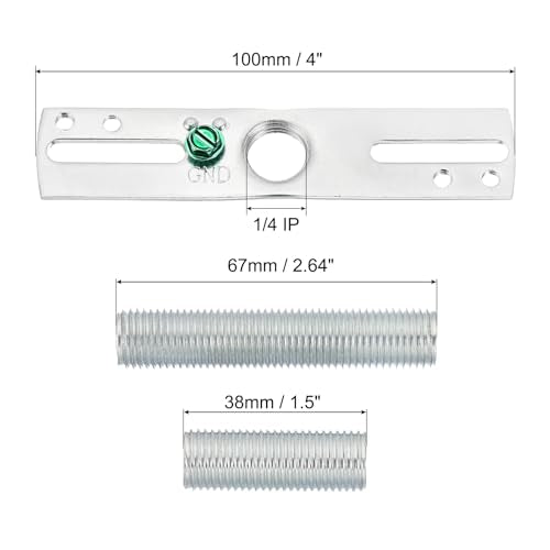PATIKIL 4" Universal Light Fixture Cross Bar Kit, 1/4 IP Center Ceiling Light Plate Mounting Bracket Canopy Hardware Repair Set with Screw Loop, Bronze - color: Bronze