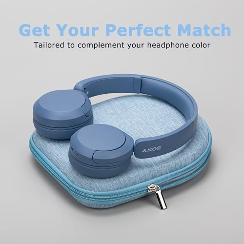 Ginsco Case Compatible with Sony WH-CH520 Wireless Headphones Bluetooth On-Ear Headset with Microphone, with JBL Tune 510BT/520BT/500BT/Junior 320 Ultra-Slim Case for On Ear Headphones (Light Blue) - color: Light Blue
