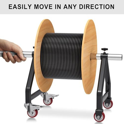 Insaga Wire Spool Rack Portable Cable Caddy with Wheels Wire Dispenser - color: Wire Spool Rack With Wheel