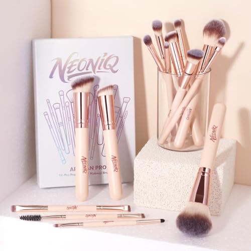 14 PCS Professional Makeup Brushes, Makeup Brush Set, Foundation Powder Blending Concealer Eyeshadows Blush Cosmetics Brushes,Versatile Face Make Up Tools For Liquid, Cream, Loose(Pink) - color: 14Pcs-Pink