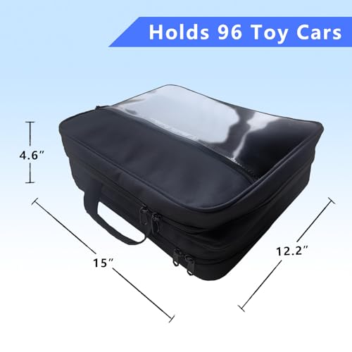 96 Hot Wheels Carrying Case(Black Bag Only) | Matchbox Cars Storage Bag,Carrying Case for Hot Wheels/Matchbox Cars/Mini Toys/Small Dolls/Toy Cars. HotWheel Carrying Bag. - color: Black