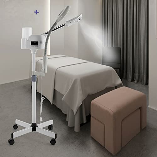Artist hand Professional Facial Steamer with 5X LED Magnifying Lamp 2 in 1 | Hot Face Steamer Upgrade Esthetician Steamer for Facial Deep Cleansing, Fast Heating, Facial Machine, Beauty Salon Spa Home - size: White Hot & Magnifire Lamp
