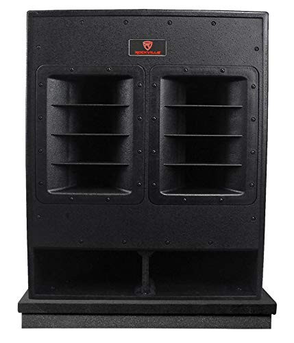Rockville RBG18FA 18" Powered Folded Horn PA/DJ Subwoofer Bundle with Riser | 3000W Peak / 750W RMS, XLR/TRS Inputs, XLR Thru/High Pass Outputs, Variable Low Pass, ISO 12-18 Isolation Platform, 3-items