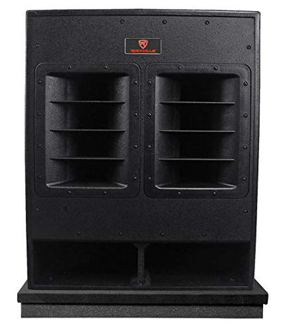 Rockville RBG18FA 18" Powered Folded Horn PA/DJ Subwoofer Bundle with Riser | 3000W Peak / 750W RMS, XLR/TRS Inputs, XLR Thru/High Pass Outputs, Variable Low Pass, ISO 12-18 Isolation Platform, 3-items