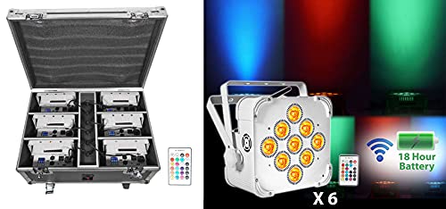 Rockville Best Pack 60 White 6-Pack Rechargeable Wash Lights - color: White