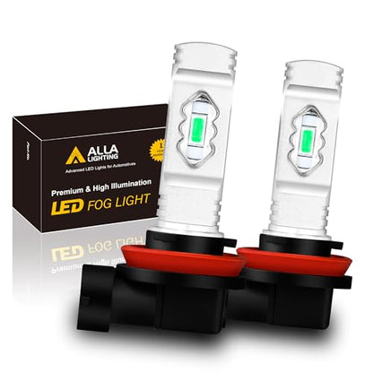 Alla Lighting 3800lm H8 H11 LED Bulbs H16, 8000K Ice Blue Fog Lights High Illumination ETI 56-SMD Xtreme Super Bright Lamp Replacement - color: 8000K Ice Blue