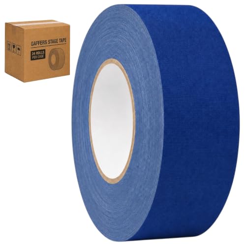 GGR Supplies CGT-80 Gaffers Stage Tape, Dark Blue, 2 in x 60 yd, 24-Pack | 12 Mil Low-Gloss Cloth, Clean Removal from Most Surfaces, Water and Abrasion Resistant, Cable Management, Film, Photography - color: Dark Blue, size: 2 in. (Pack of 24)