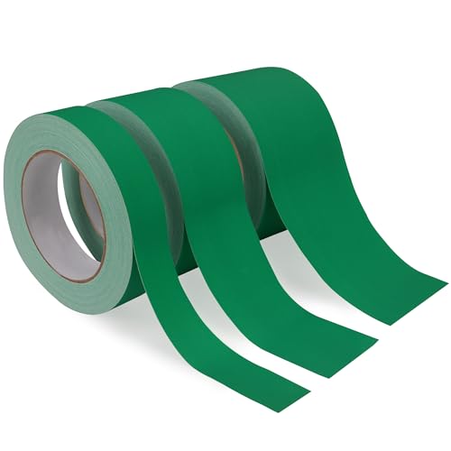 yeload Green Gaffers Tape 3 Pack - 1", 2", 3" - 90FT Waterproof, No Residue, Non-Reflective, Easy Tear - Multipurpose Gaff Tape for Photography, Filming, Stage, Production, Masking, Flooring, Gym - color: Green