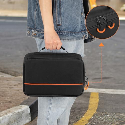 PGmoon 3 Slots Wireless Microphone Carrying Case | Microphone Storage Bag Fits for 3 Mic System Microphones Up to 11", Portable Mic case for Singing, Karaoke (Patent Design)