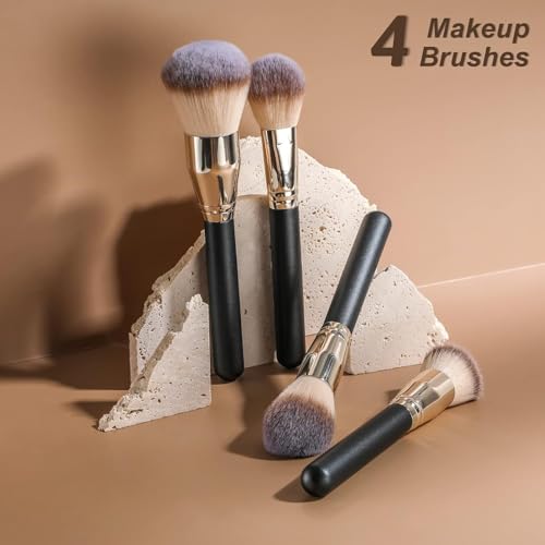 BS-MALL Makeup Brush Set Super Large Big Size Premium Foundation Synthetic Powder Concealers Makeup Brushes Cosmetic Brushes - color: A-Champagne