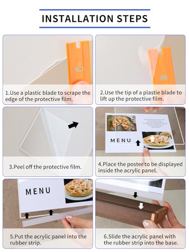 3 Pack 5X7 Acrylic Sign Holder Horizontal Tabletop Sign Display Frame for Coffee Shop/Restaurant Menu Stall/Exhibitions/Hotel/Office/Counter Display Show Holder - size: L-5X7