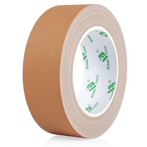 BOMEI PACK Brown Matte Gaffer Tape Non-Reflective 1.5inch x 30yds No Residue Hand Tear Fabric Self-Adhesive Tape for Labeling, Cable, Photography, Painters,Walls,Electrical and Cords - color: Brown
