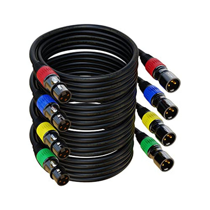 XLR Cables, XLR Microphone Cable 1.5 ft 4 Pack, Gold-Plated 3-pin XLR Speaker Cable Male to Female Balanced Mic Cable Short (1.5Foot) - size: 1.5ft, style: 4 Pack