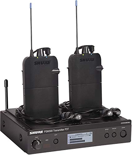Shure PSM300 P3TR112TW Wireless In-Ear Personal Monitoring System with SE112 Earphones, Twinpack - J13 Band - size: Twinpack, style: J13 Band (566-590 MHz)