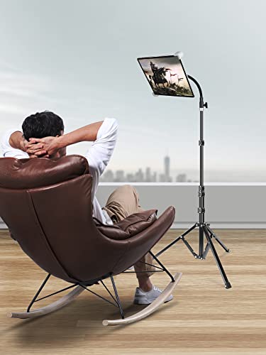 elitehood Floor iPad Music Stand, 70" Gooseneck iPad Stand Tripod for iPad | Heavy Duty Metal iPad Stand for musicians, iPad Holder Compatible with iPad Pro Air 13 11 & 9.5-14.5 inch Large Tablets