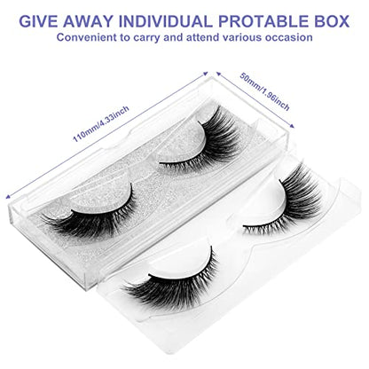 DYSILK Eyelashes Mink Lashes - False Eyelashes Fake Lashes 5 Pairs 6D Lashes Cat Eye Fake Eyelashes Strip Lashes Reusable Faux Mink Eyelashes Lash Extension Kit | Angel 4mm-17mm - color: 5 Pairs- 10