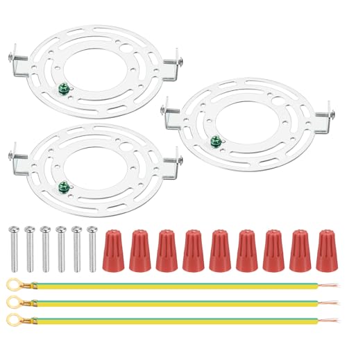 PATIKIL 115mm (4.53") Universal Light Fixture Mounting Bracket Kit, 3 Set Light Crossbar Round Ceiling Plate with Screw for Wall Light Ceiling Light Pendant Chandelier - size: 115mm (4.53")