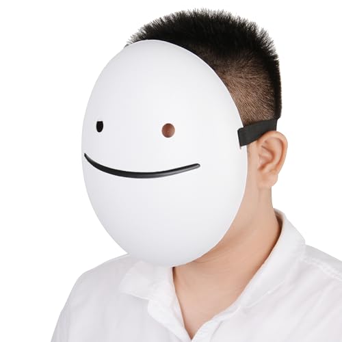 RRANYF Dream Mask, Halloween White Mask, The Dream Mask Music Song Video Same, Singers Mask, Party, Dance, Cosplay Props