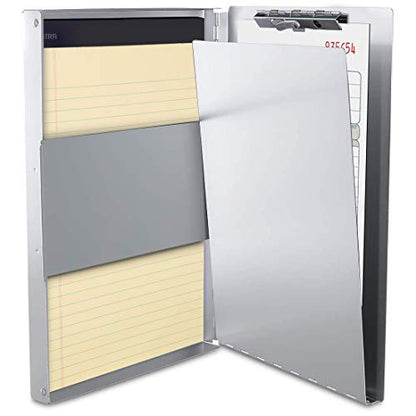Sunnyclip Aluminum Clipboard with Storage (Legal Size) Form Holder Portfolio Aluminum Metal Binder Heavy Duty with Clip Inside Posse Box, for Office Business Medical Professionals Stationer - size: Legal Size 14.5 x 9 x1 in