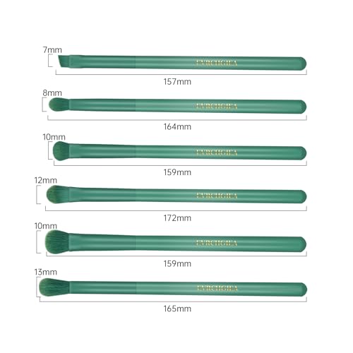 Eye Makeup Brush Set, 6 Pcs Professional Blending Eyeshadow Makeup Brushes for Concealer Eyebrows Eyeliner, Soft Hairs & Wood Handle (green)… - color: green 6pcs