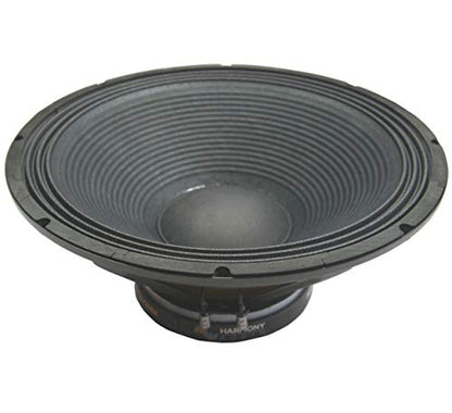 Harmony Audio 1600W 18" Woofer 16 Ohm Pro PA Replacement Subwoofer Speaker | 1600 watt 18 inch high impedance bass driver for DJ cabinets and live sound rigs, revives blown bins, heavy-duty magnet motor - size: 16 Ohm, style: Single Pack