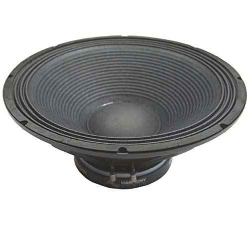 Harmony Audio 1600W 18" Woofer 16 Ohm Pro PA Replacement Subwoofer Speaker | 1600 watt 18 inch high impedance bass driver for DJ cabinets and live sound rigs, revives blown bins, heavy-duty magnet motor - size: 16 Ohm, style: Single Pack