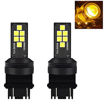 SOCAL-LED LIGHTING 3156 3157 Amber Yellow LED Turn Signal Bulb Advanced 3030 SMD Bright Colorful DRL Brake Lamp Parking Tail Light, Pack of 2 - color: Amber Yellow, size: 3157 (T25)