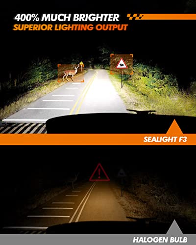 SEALIGHT 9006 Fog Light Bulbs, 400% Brightness 9006 HB4 Fog Lights LED Bulb, 6000K White 9006 Fog Lights for Car, 50,000 HRS Lifespan Replacement Fog Light Bulbs, IP68 Waterproof, Pack of 2 - color: White, size: 9006