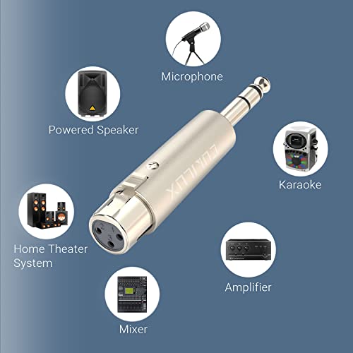 Balance 1/4” Male to XLR Female Converter, XLR to 6.35mm(Quarter Inch) TRS Stereo Adapter for Microphone, Headphone, Power Amplifier, Mixer, Karaoke System, Speaker, 2-Pack - color: TRS Male to XLR Female, 2-Pack