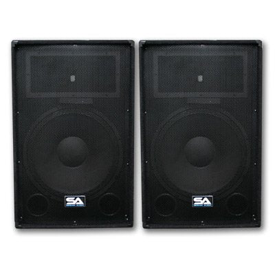 Pair of 15" PA DJ SPEAKERS 18" SUBWOOFERS PRO AUDIO - Band, Bar, Wedding, Church