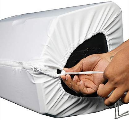 Rockville RSC88W 8" PA DJ Speaker Cover Scrim for Wedding/Church, 2-Pack | Fits most 8" Speakers, Stretch Fabric, Drawstring, Flame Retardant, Machine Washable, Carry Pouch, Club/Event Use, White