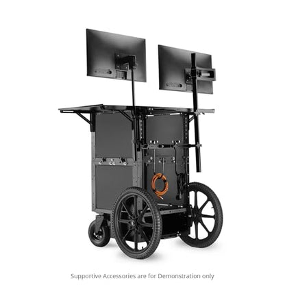 PROAIM Soundchief Audio Production Cart with 16U Rack Mount, 150kg/331lb | CNC aluminum cart with 9" front + 20" rear pneumatic wheels & foot brakes; 19" rack compatible, tool-less assembly