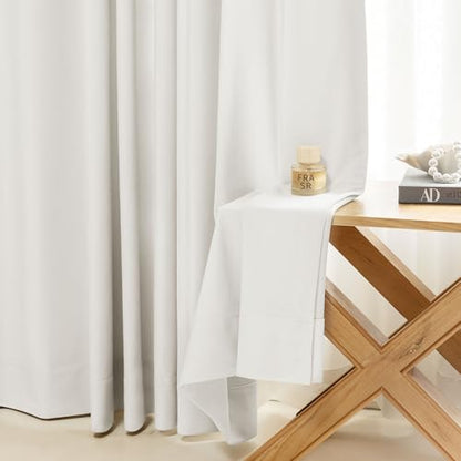 Beauoop Cream Velvet Curtains for Bedroom Living Room 52x90 2 Panels - color: Cream, size: 52"W x 90"L (Pack of 2)
