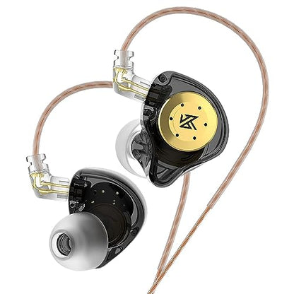 KZ EDX PRO in Ear Monitor IEM Wired Earbuds, Ear Buds HiFi Stereo Sound Earphones with 1DD New 10mm Dynamic Driver Noise Cancelling Headphone with Detachable Cable - color: Black, style: with Mic