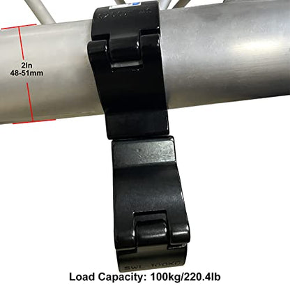 4 Pack Dual Swivel Clamp Turn As Needed Two 360 Degree Clamps, Lighting Truss Swivel Coupler DJ Light Clamps, Fit for 1.88-2 Inch (48-51mm) OD Tube/Pipe, Heavy duty 220lbs, TUV Certificated - color: Black