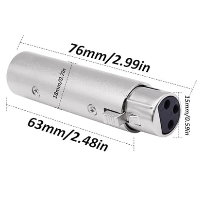XLR 5 Pin Male to 3 Pin Female DMX Adapter Connector Audio Signal Converter for Microphone Stage Light -2 Pack (XLR 3 Pin Female to 5 Pin Male) - style: XLR 3 Pin Female to 5 Pin Male