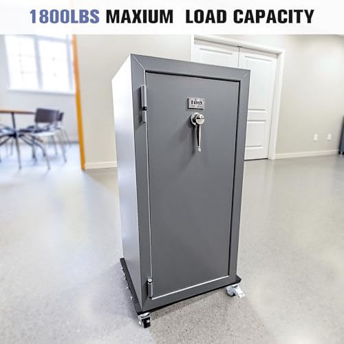 KEDSUM 1800LBS Furniture Dolly Heavy Duty Dolly with Reinforced Steel Frame | 4 Wheels with Brake, All Terrain & Anti-Slip Baffles for Home Moving, Garage, Warehouse, 24 x 16 in, 1 Pack - size: 24 x 16 inch