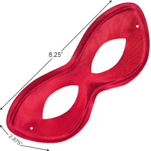 Red Super Hero Stiff Fabric Mask - 2.87" x 8.25" (Pack Of 1) - Fits Most Adults & Kids - Perfect For Parties, Cosplay & Themed Events - color: Red