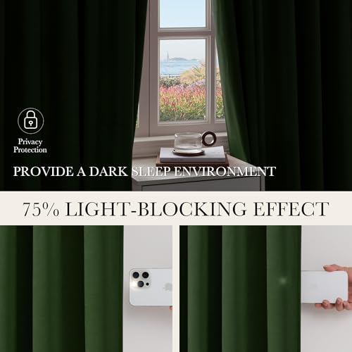 NICETOWN Olive Green Blackout Pinch Pleat Curtains 102 Inch 2 Panels, Room Darkening Luxury Thermal Insulated Velvet for Bedroom Living Room, Sound Reducing Back Tab Track Window Drapes (40W x 102L) - color: Olive Green, size: 40"W x 102"L (Pack of 2)